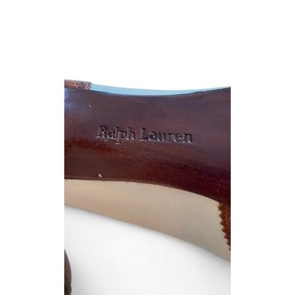Ralph Lauren Spectator Pumps 9B Brown White Leather Made in Italy, Unworn - Picture 9 of 10
